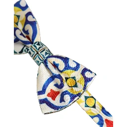 Men Multicolor Majolica Adjustable Neck Papillon Bow Tie