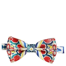 Men Multicolor Majolica Adjustable Neck Papillon Bow Tie