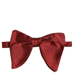 Men Red 100% Silk Adjustable Neck Papillon Bow Tie