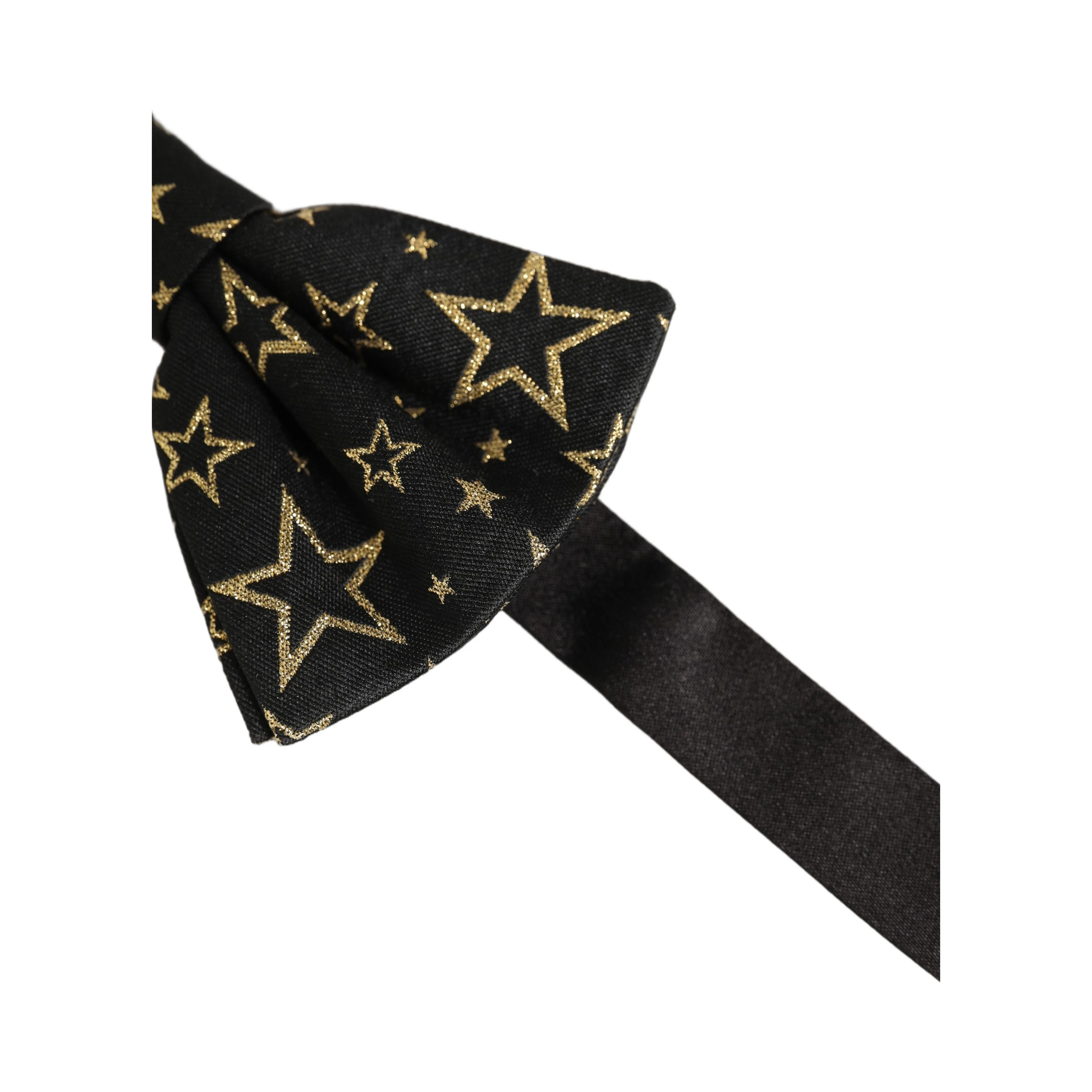 Men Black Star 100% Silk Adjustable Neck Papillon Bow Tie