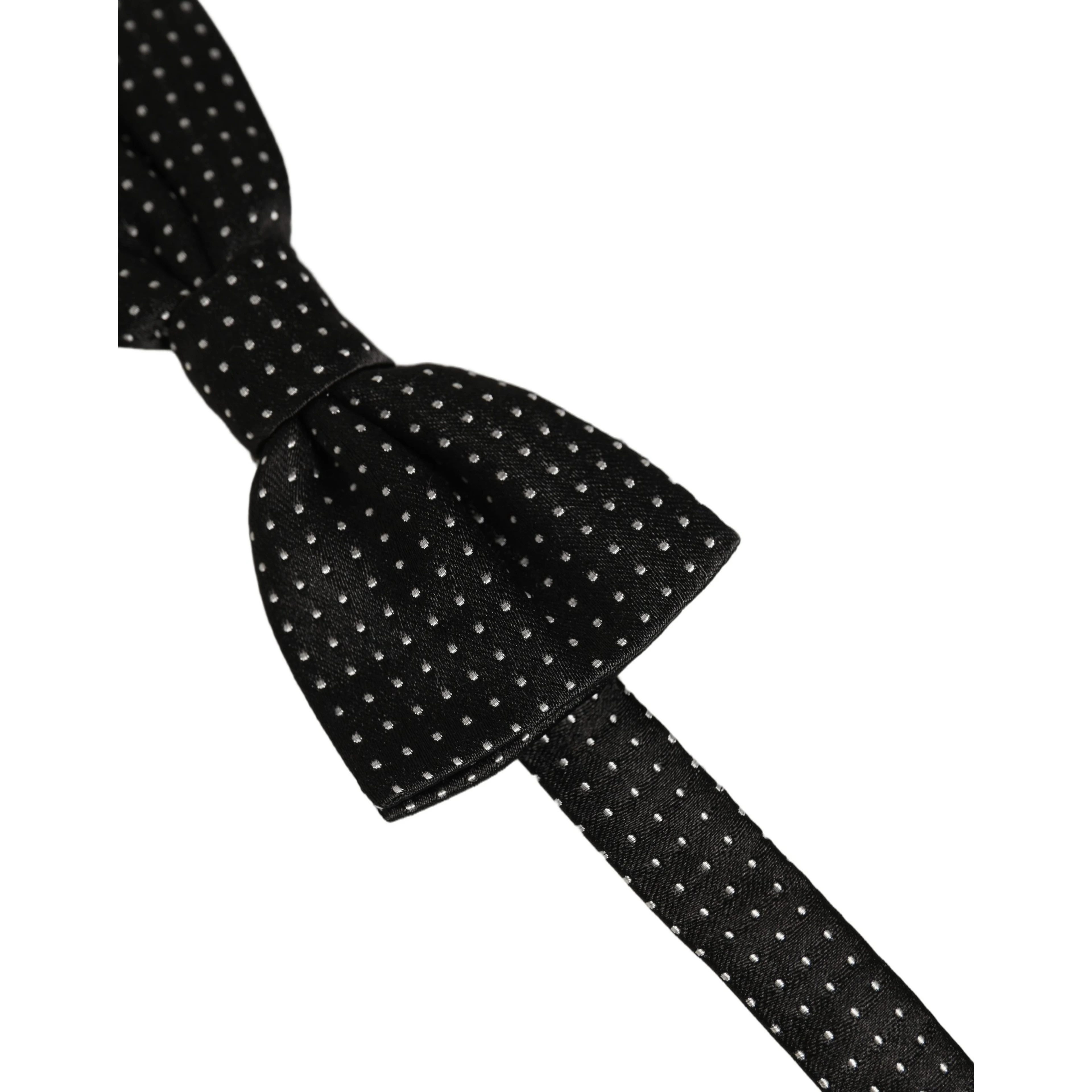 Men Black White PolkaDot Adjustable Bow Tie