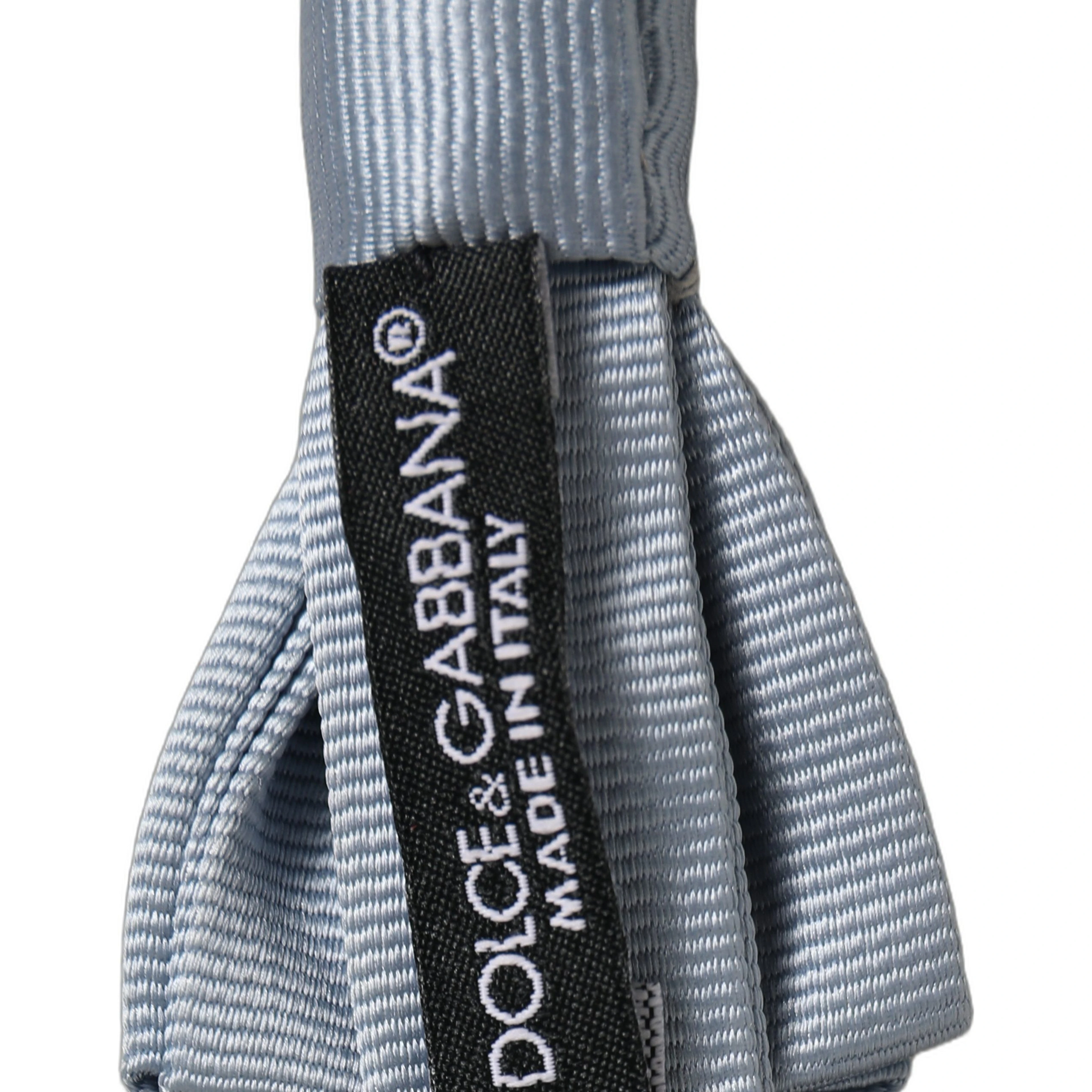 Men Light Blue Silk Adjustable Neck Papillon Bow Tie