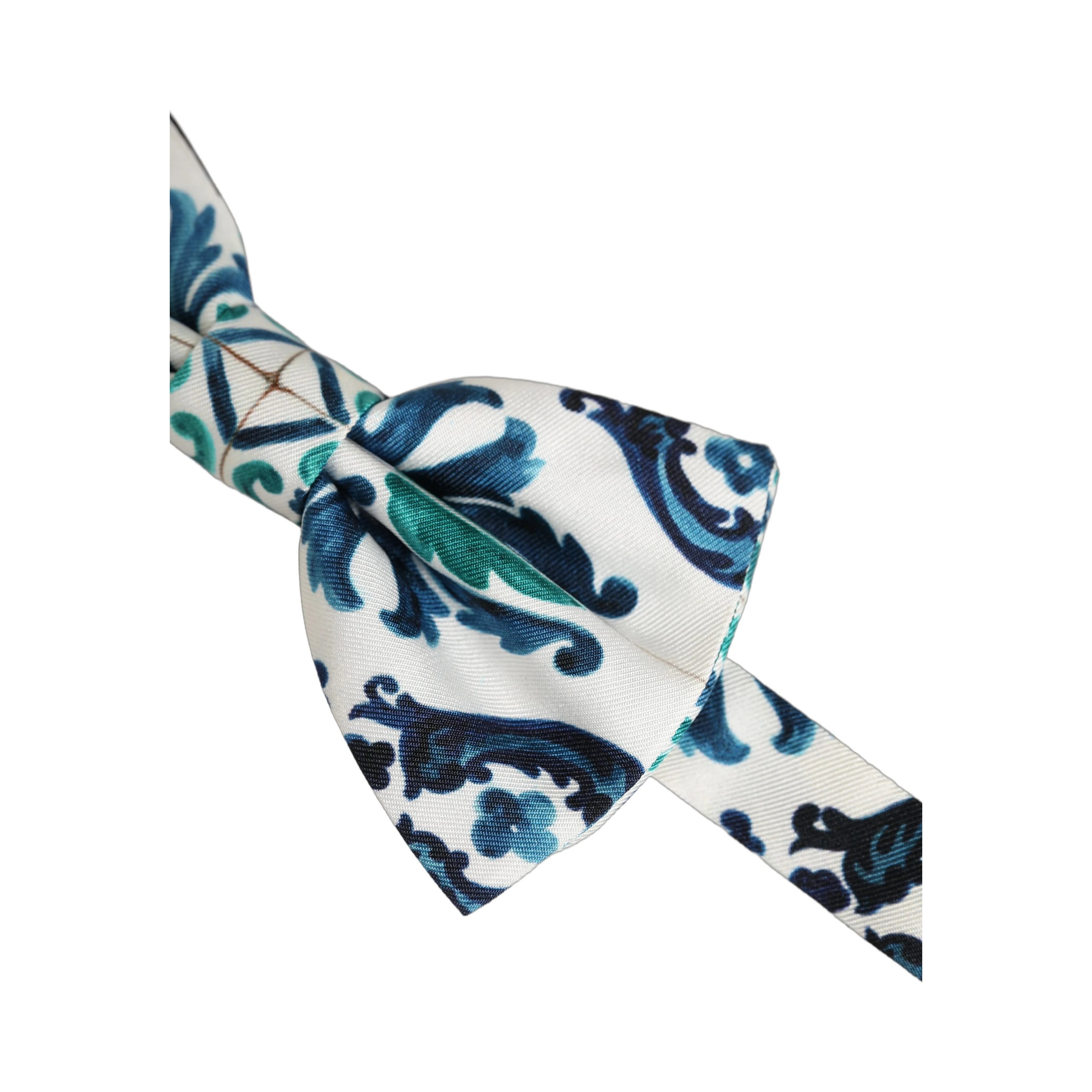 Men White Sicilian Silk Adjustable Neck Papillon Bow Tie