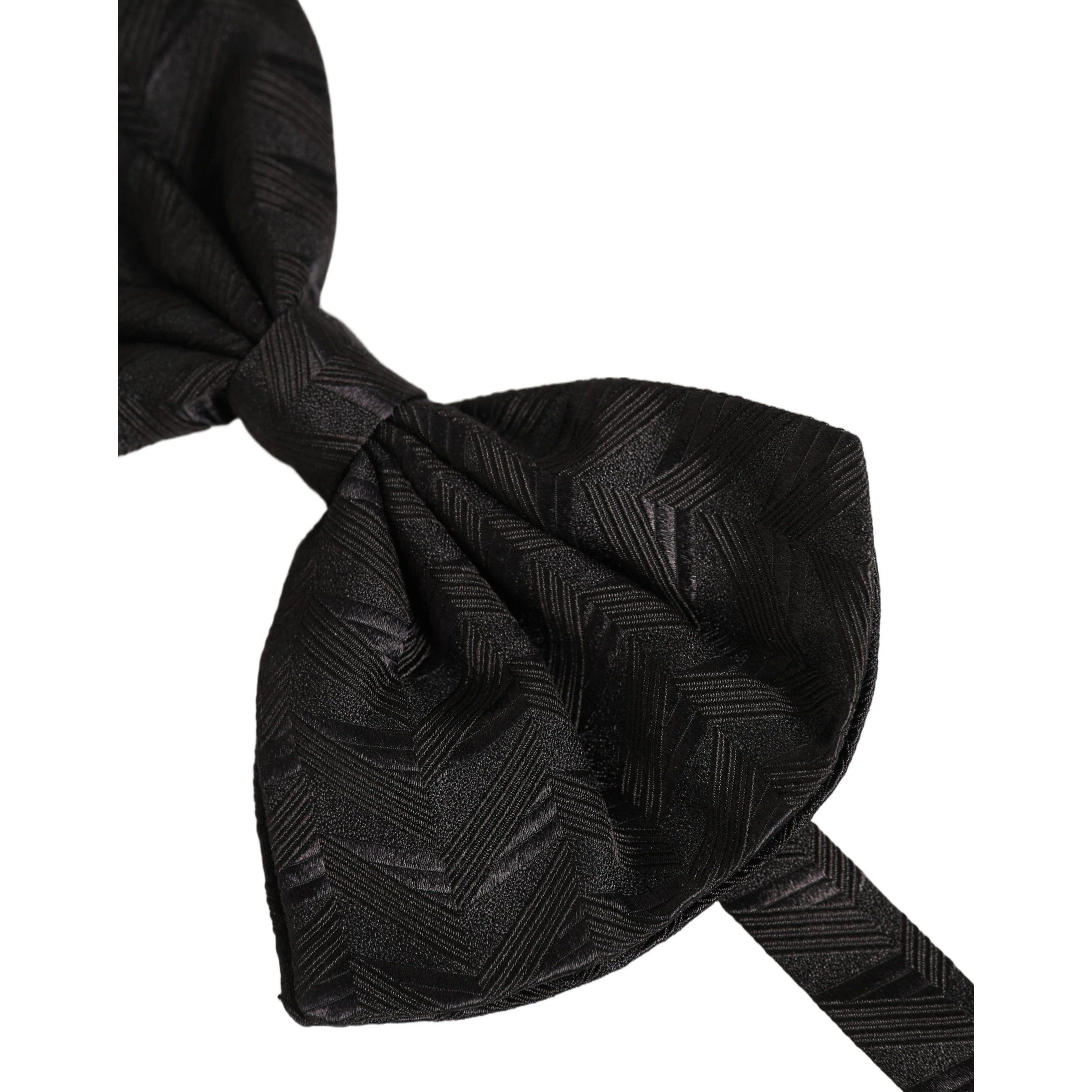 Men Black Patterned Adjustable Neck Papillon Bow Tie