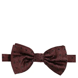 Burgundy Polka Dot Silk Adjustable Neck Papillon Bow Tie