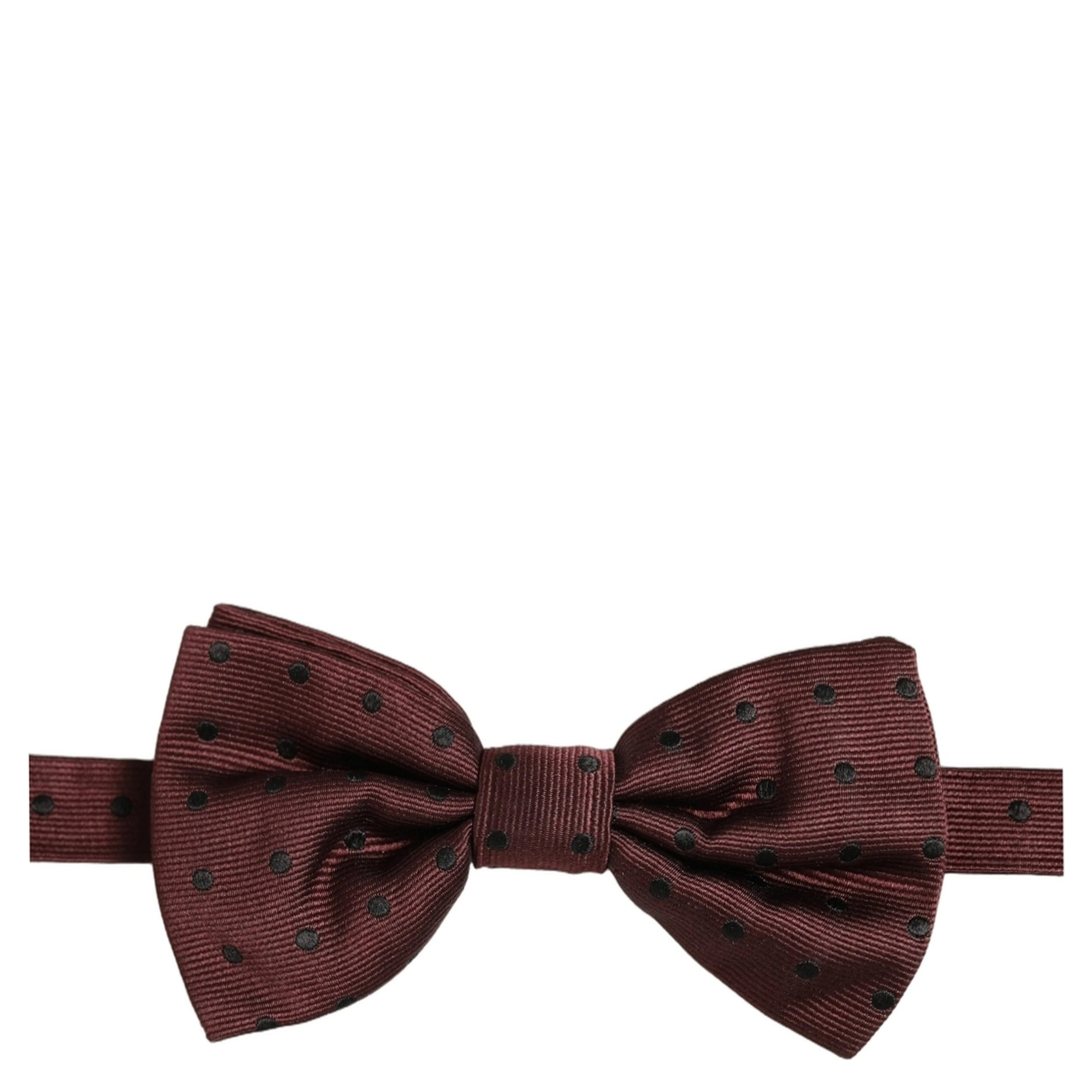 Burgundy Polka Dot Silk Adjustable Neck Papillon Bow Tie