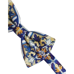 Men Multicolor Majolica Adjustable Neck Papillon Bow Tie