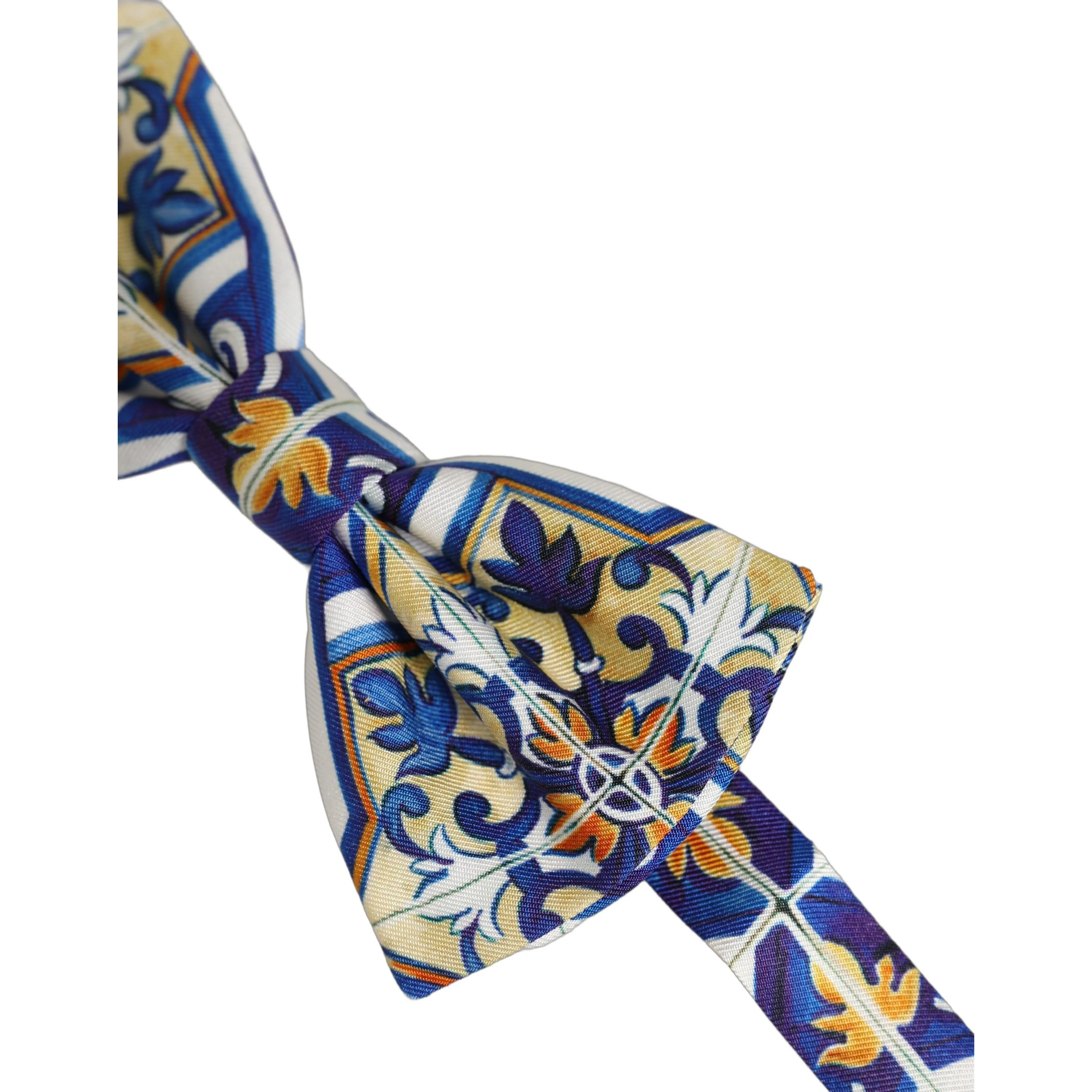 Men Multicolor Majolica Adjustable Neck Papillon Bow Tie