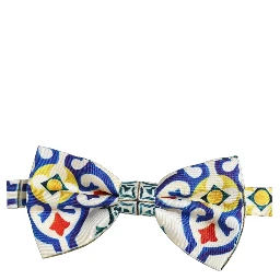 Men Multicolor Majolica Adjustable Neck Papillon Bow Tie