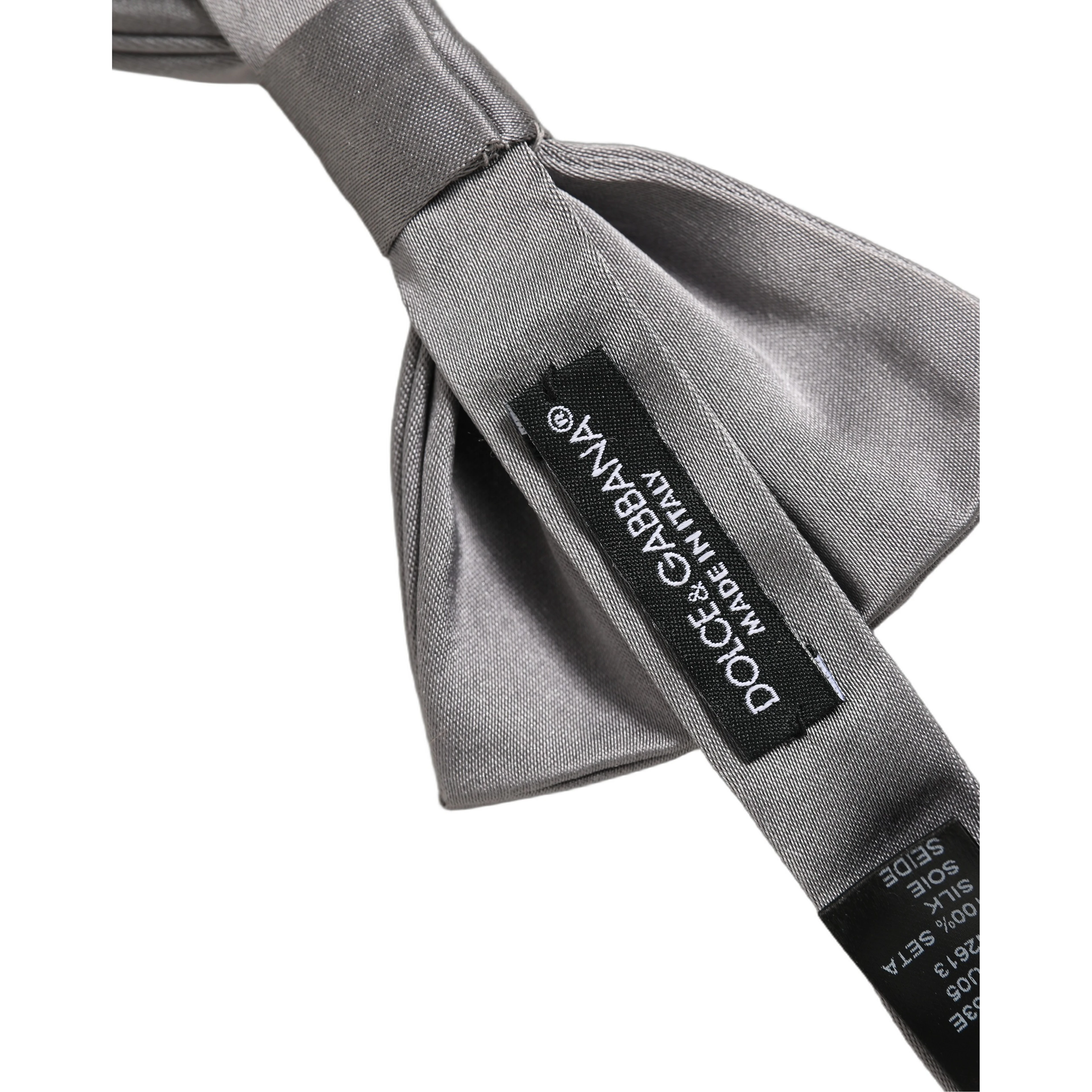 Men Gray 100% Silk Adjustable Neck Papillon Bow Tie