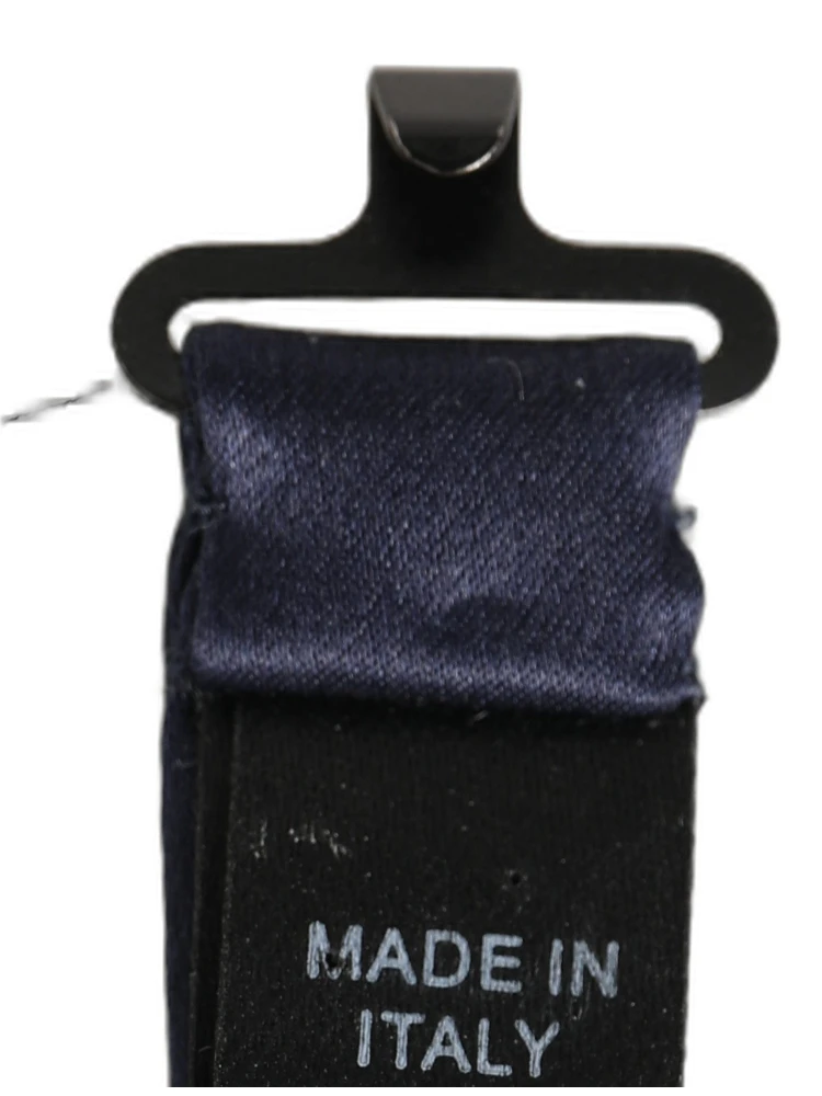 Dark Blue 100% Silk Adjustable Neck Papillon Bow Tie