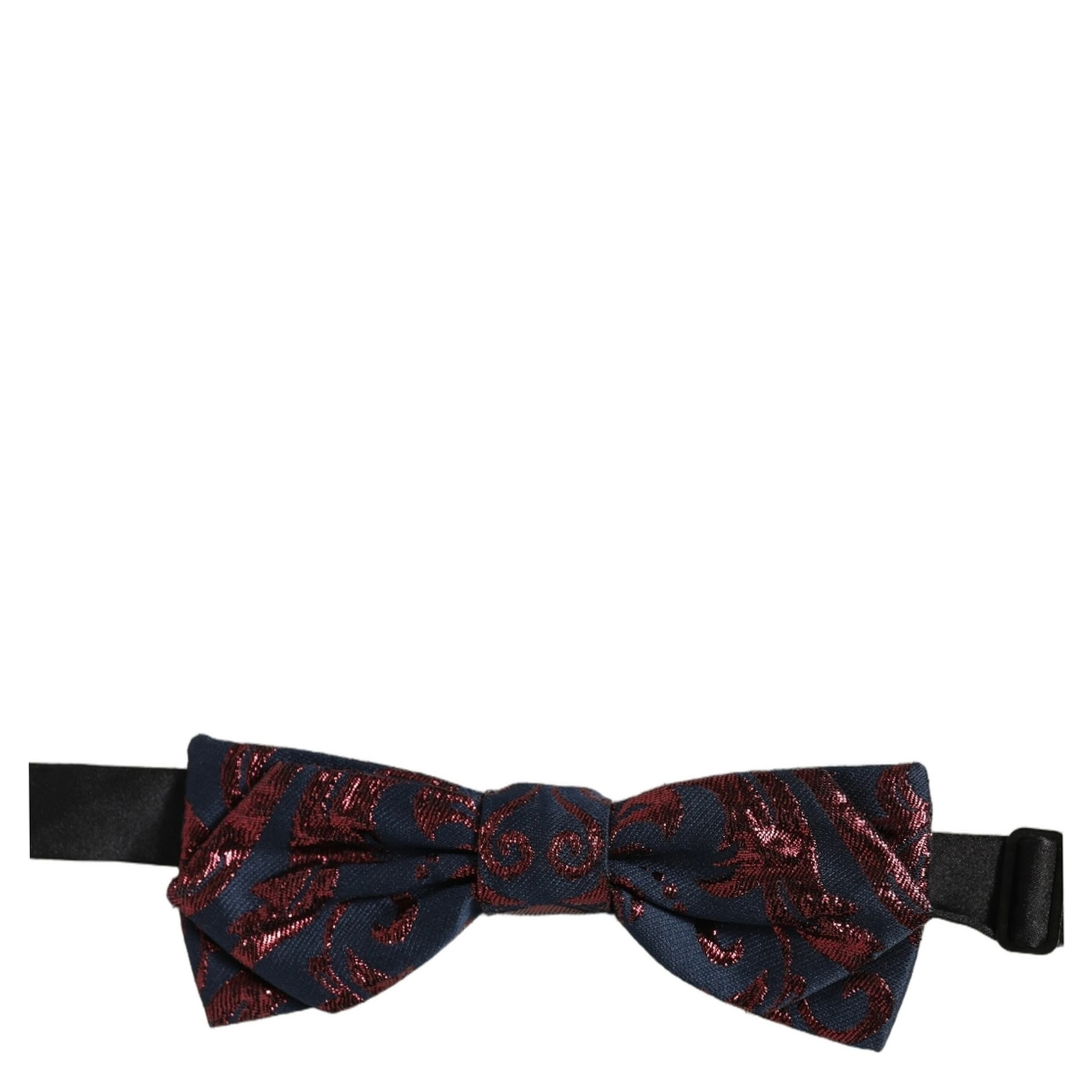 Men Blue Red Paisley Adjustable Neck Papillon Bow Tie