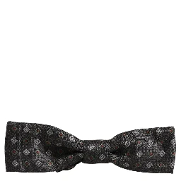 Men Dark Gray Geometric Adjustable Bow Tie