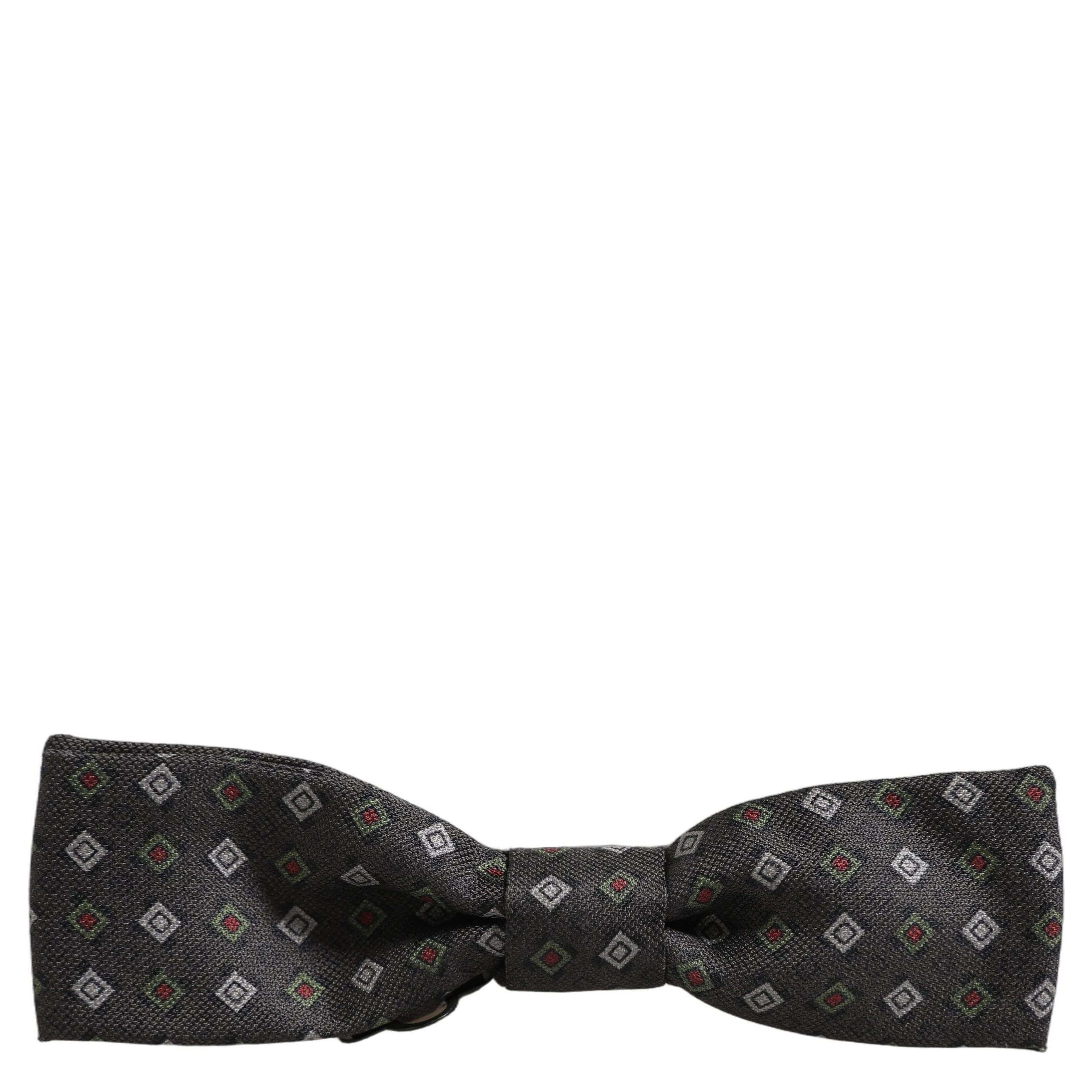 Men Dark Gray Geometric Adjustable Bow Tie