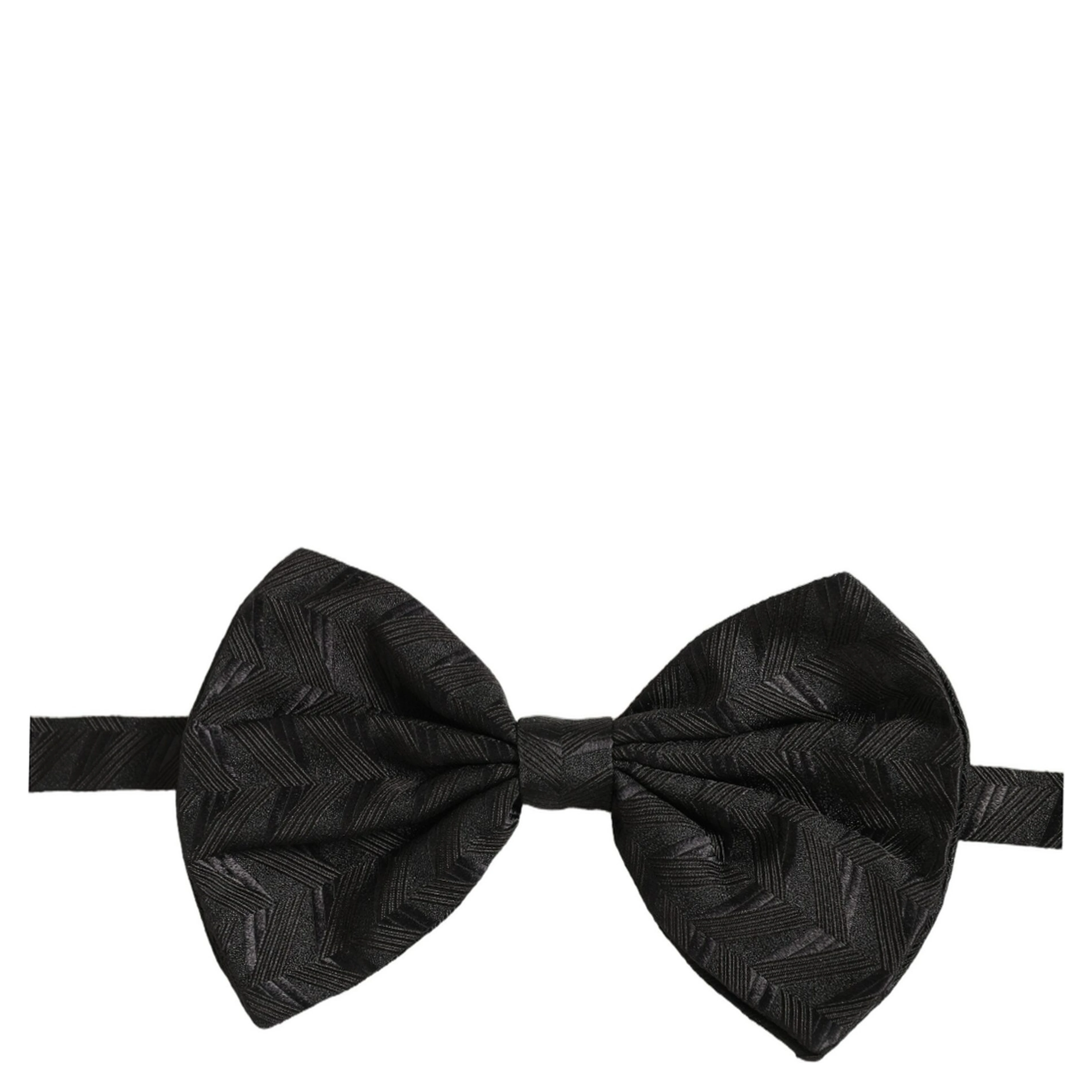 Men Black Patterned Adjustable Neck Papillon Bow Tie
