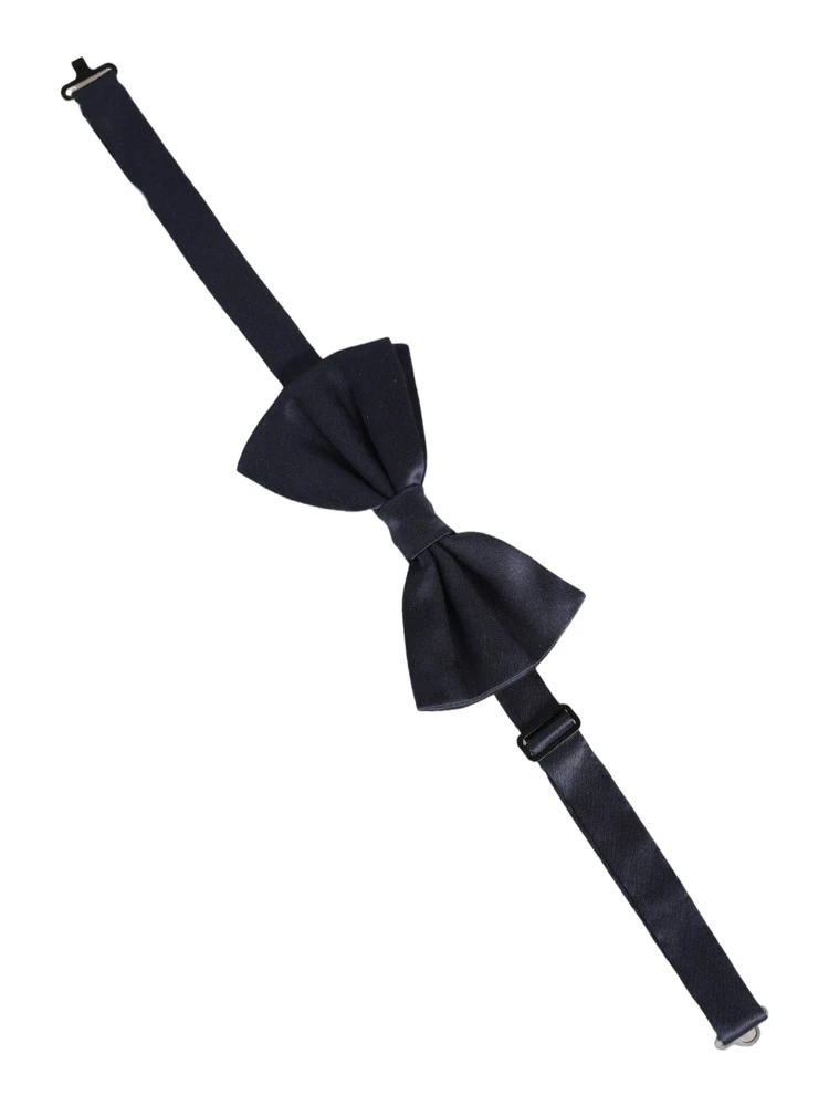 Dark Blue 100% Silk Adjustable Neck Papillon Bow Tie alternative