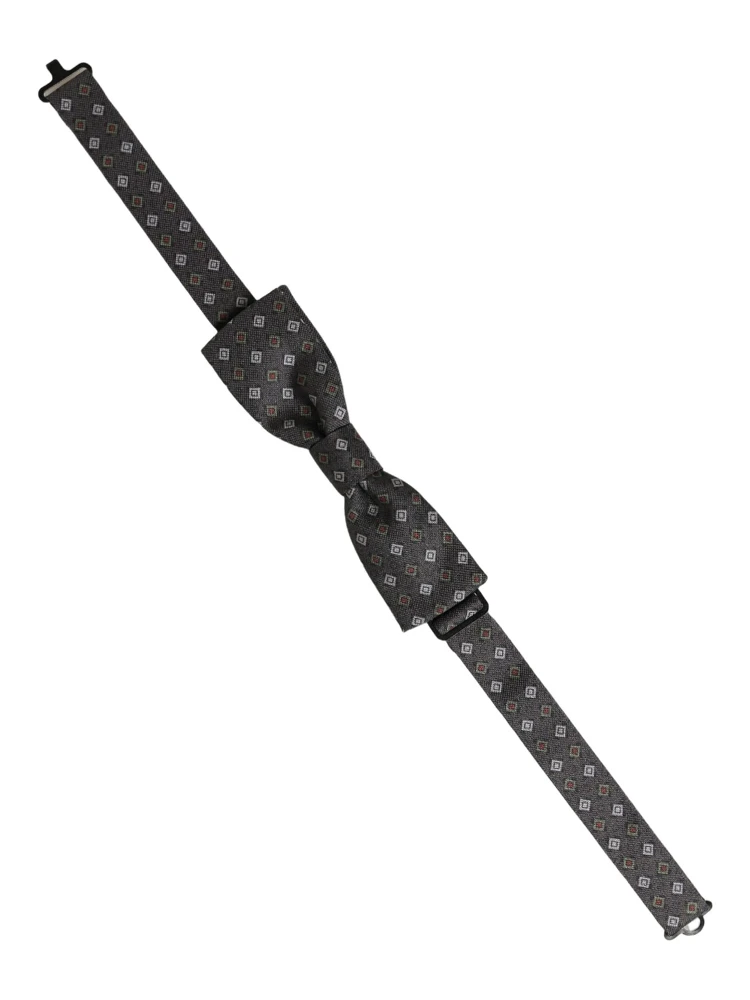 Men Dark Gray Geometric Adjustable Bow Tie alternative