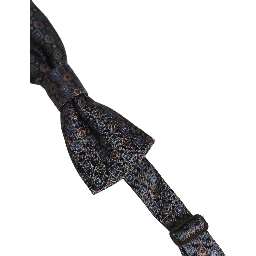 Men Dark Gray Geometric Adjustable Neck Bow Tie
