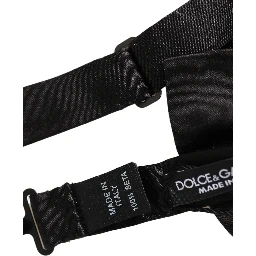 Men Black 100% Silk Adjustable Neck Papillon Bow Tie