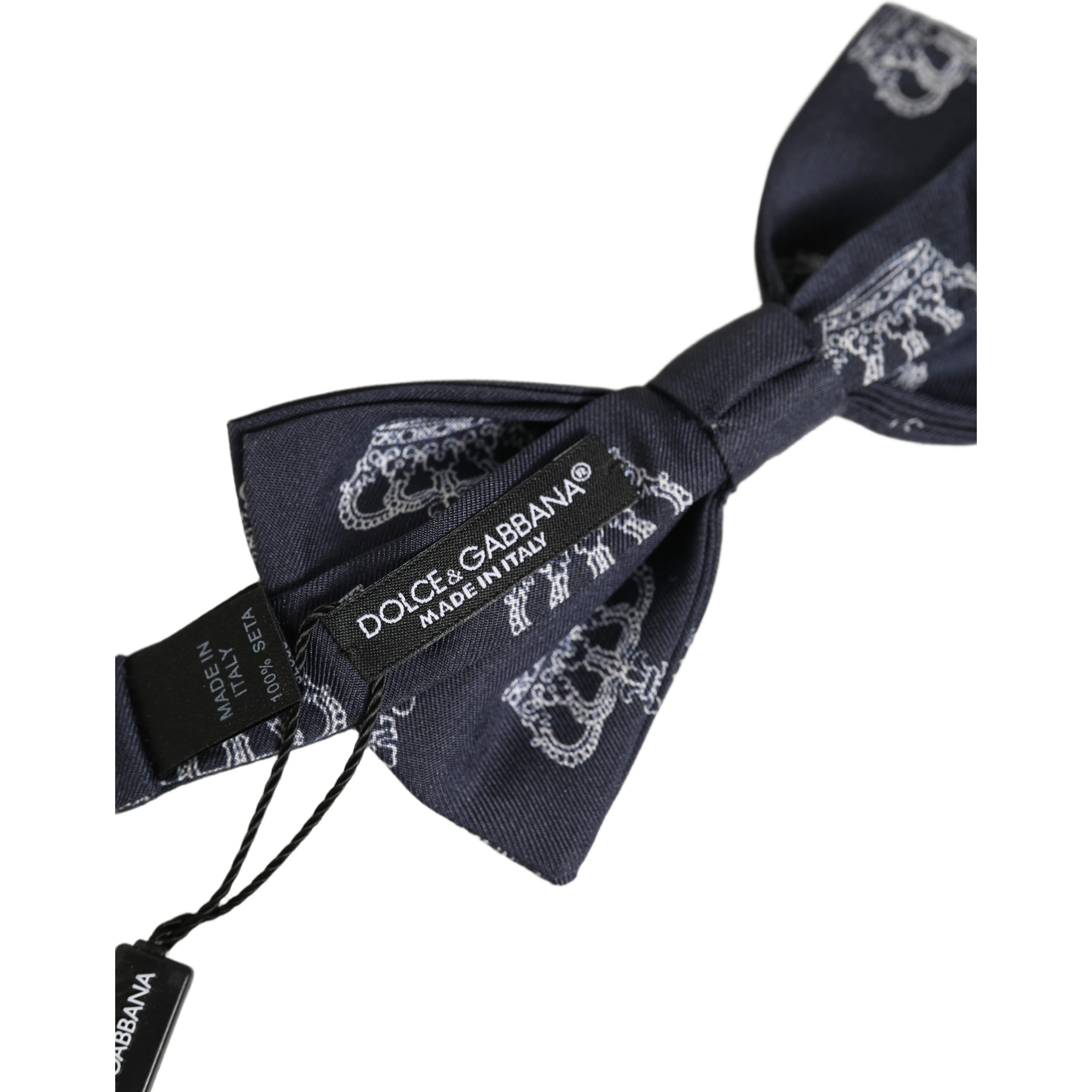 Men Black Crown Silk Adjustable Neck Papillon Bow Tie