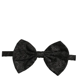 Men Black Patterned Adjustable Neck Papillon Bow Tie