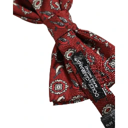 Men Bordeaux Floral Adjustable Neck Papillon Bow Tie