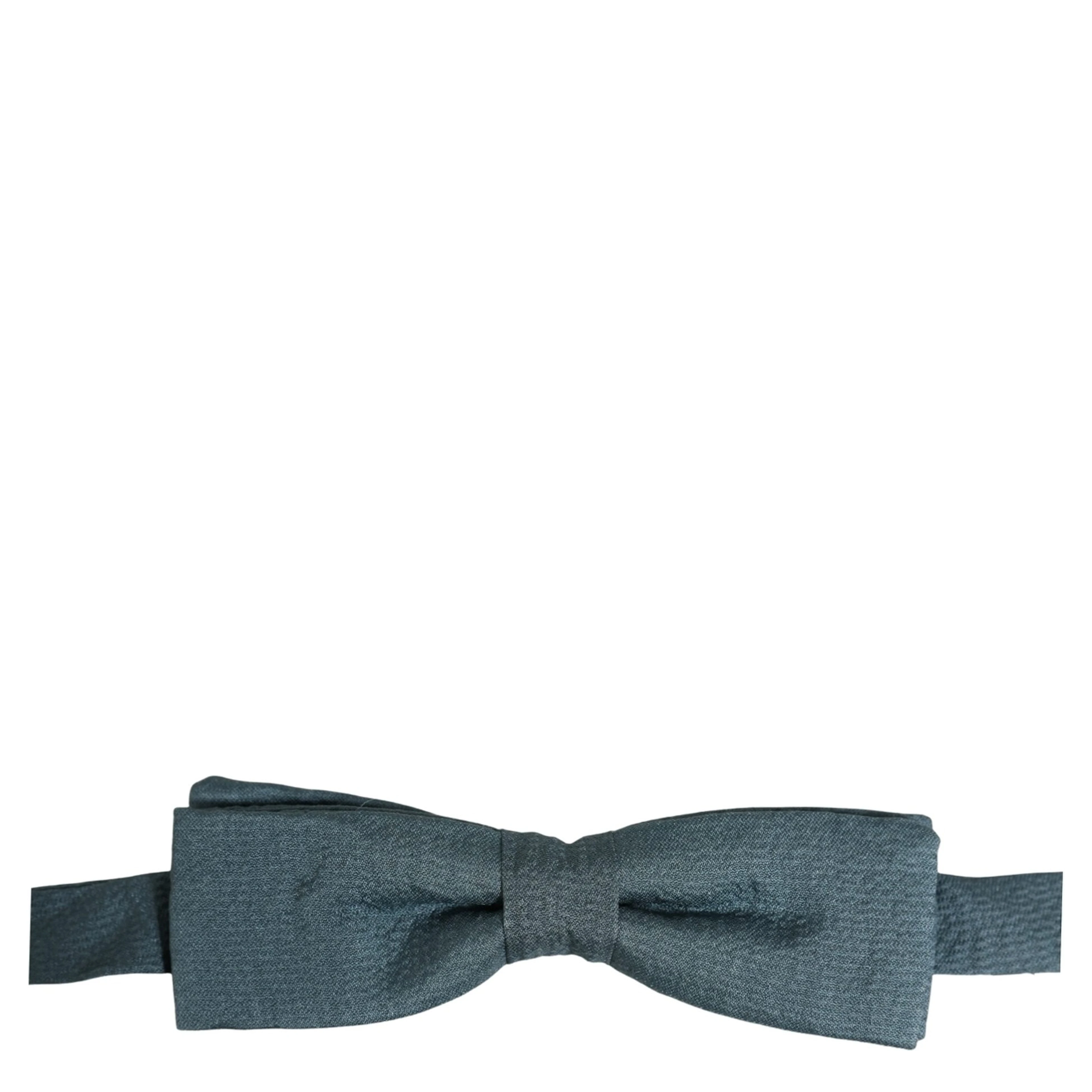 Men Steel Blue 100% Silk Adjustable Neck Papillon Bow Tie