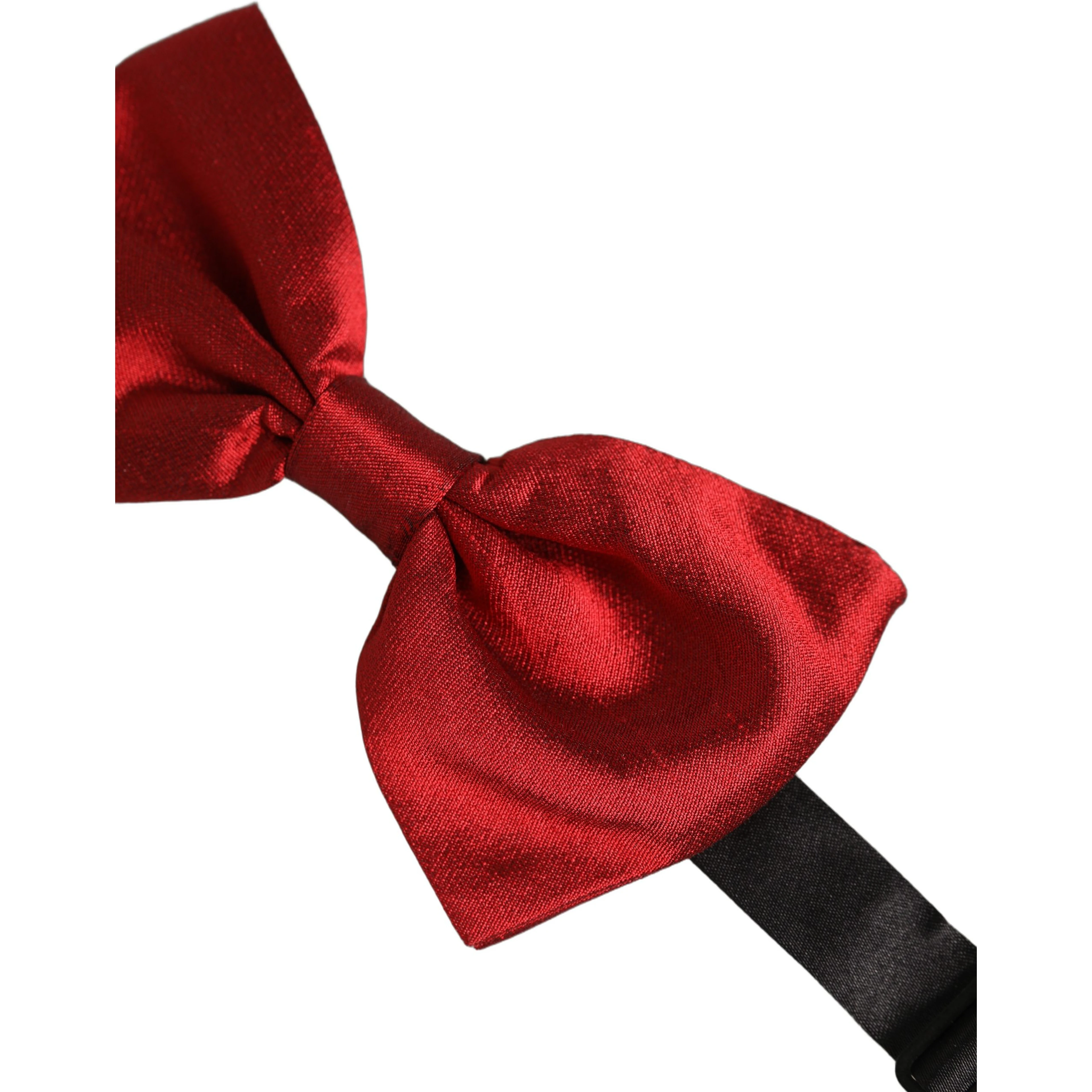 Men Black Red Silk Adjustable Neck Papillon Bow Tie