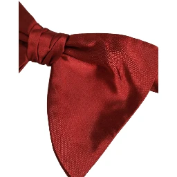 Men Red 100% Silk Adjustable Neck Papillon Bow Tie