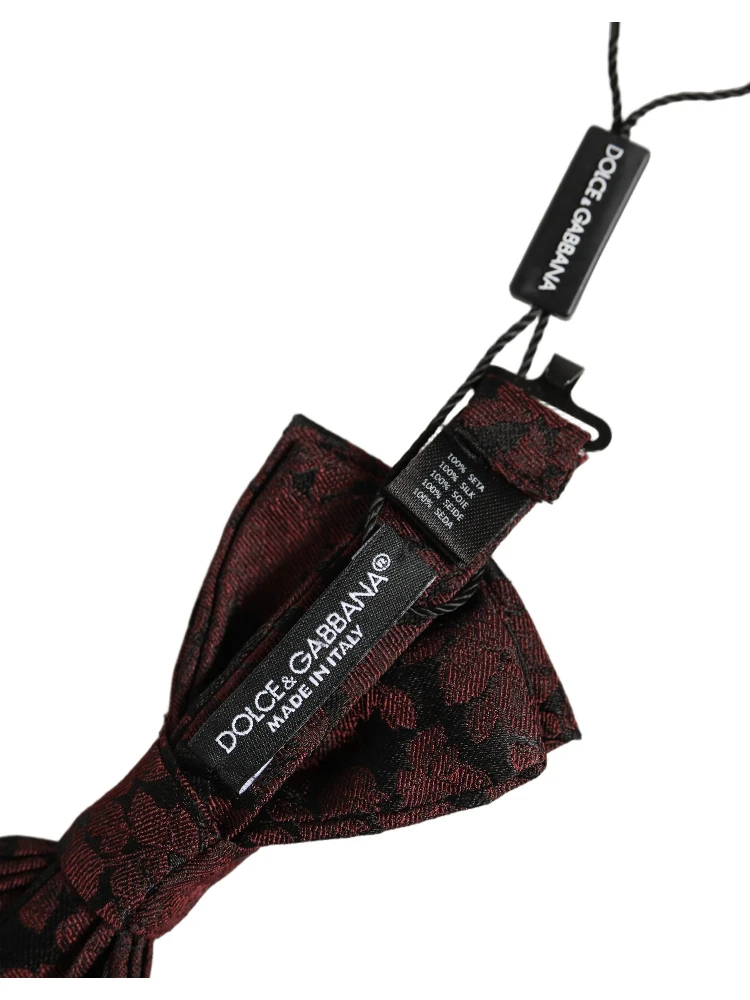 Men Maroon Floral Silk Adjustable Neck Bow Tie