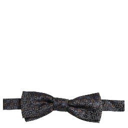 Men Dark Gray Geometric Adjustable Neck Bow Tie