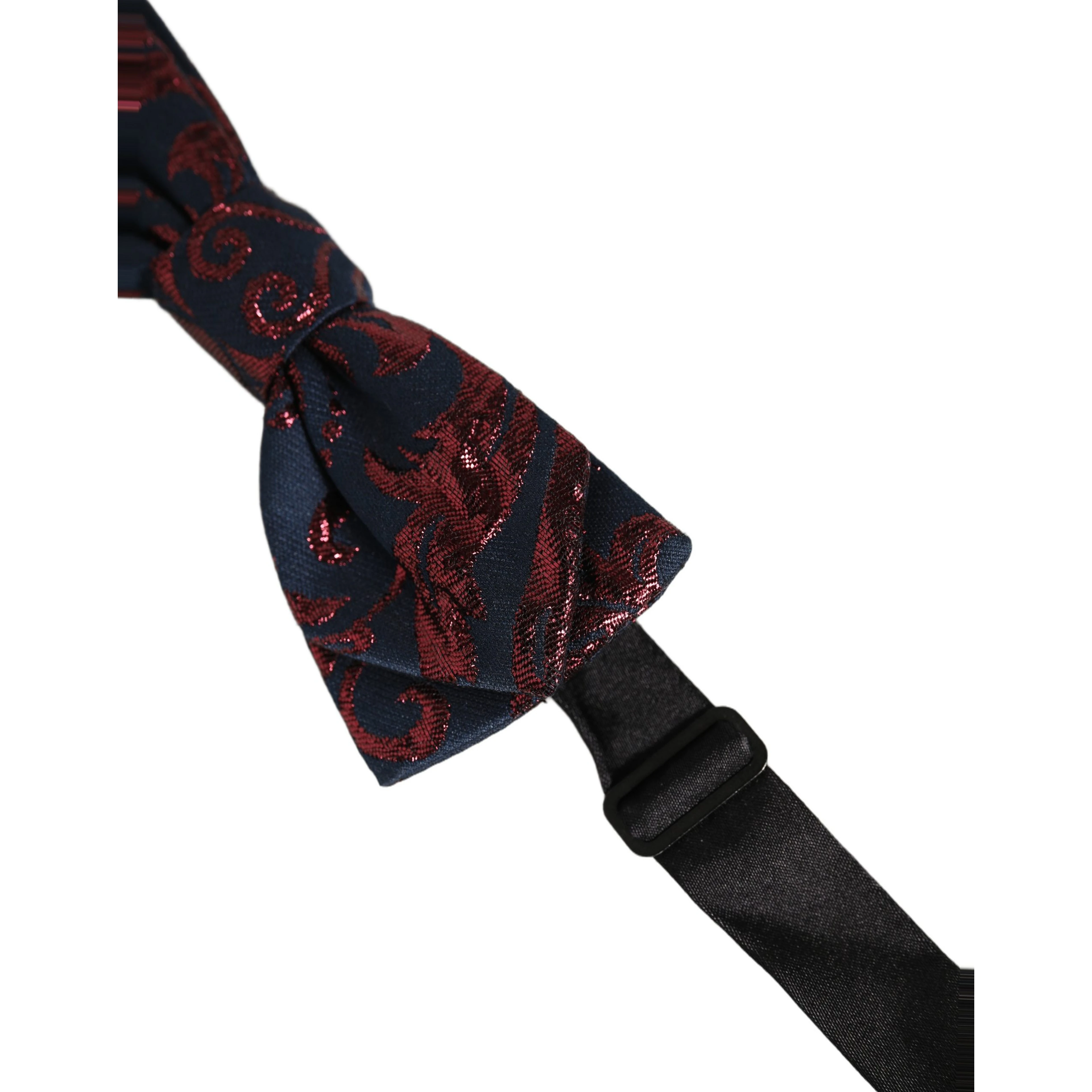 Men Blue Red Paisley Adjustable Neck Papillon Bow Tie