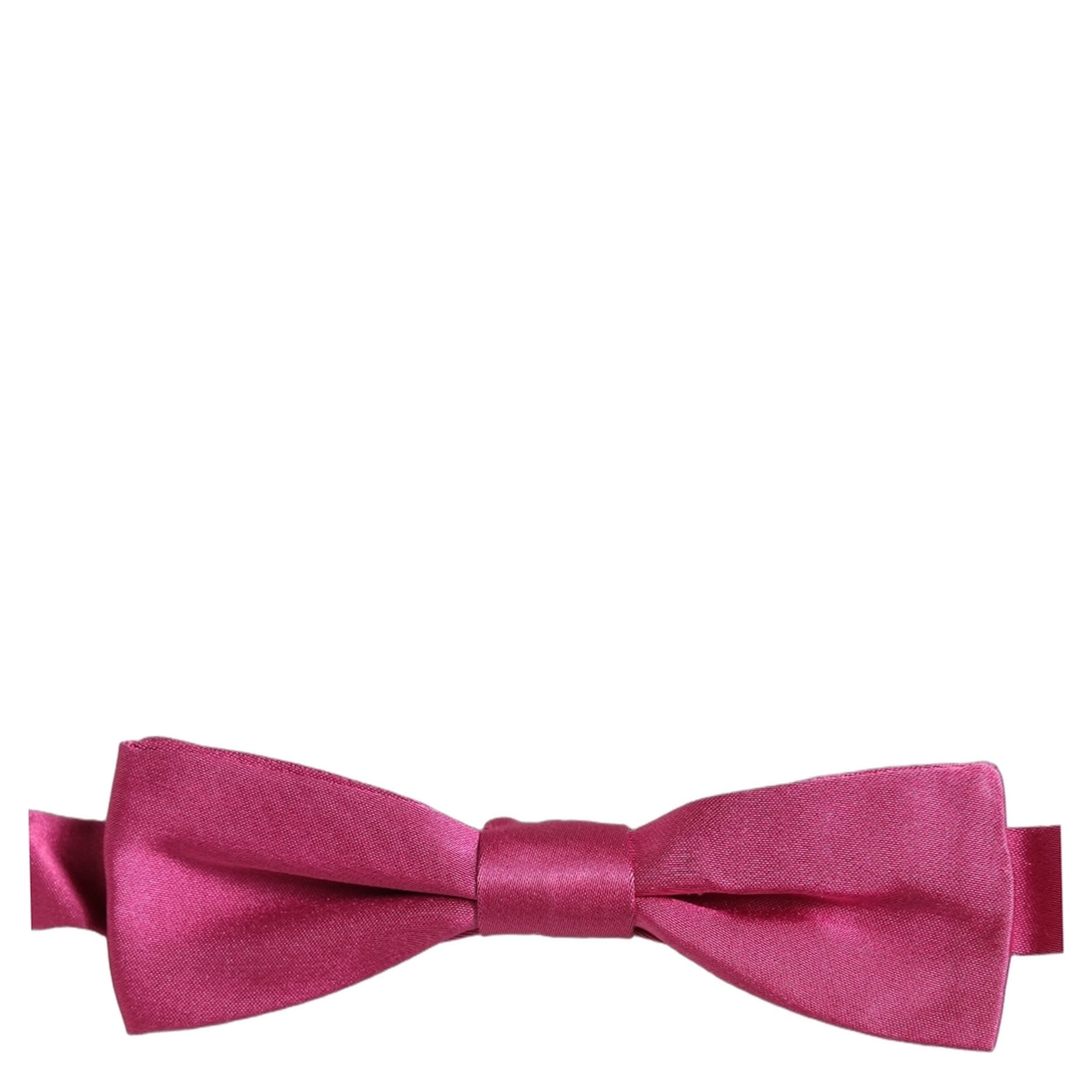 Men Pink 100% Silk Adjustable Neck Papillon Bow Tie