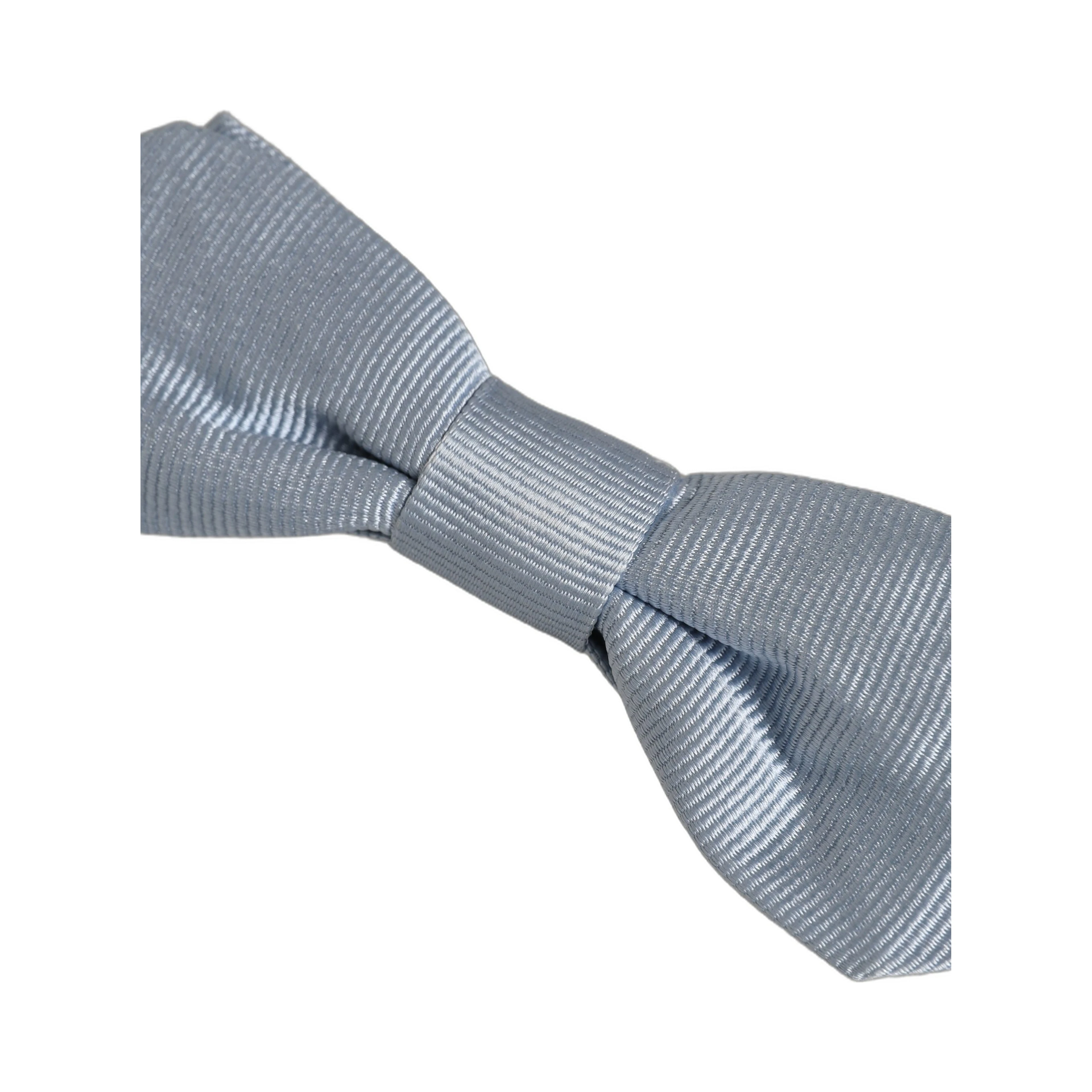 Men Light Blue Silk Adjustable Neck Papillon Bow Tie