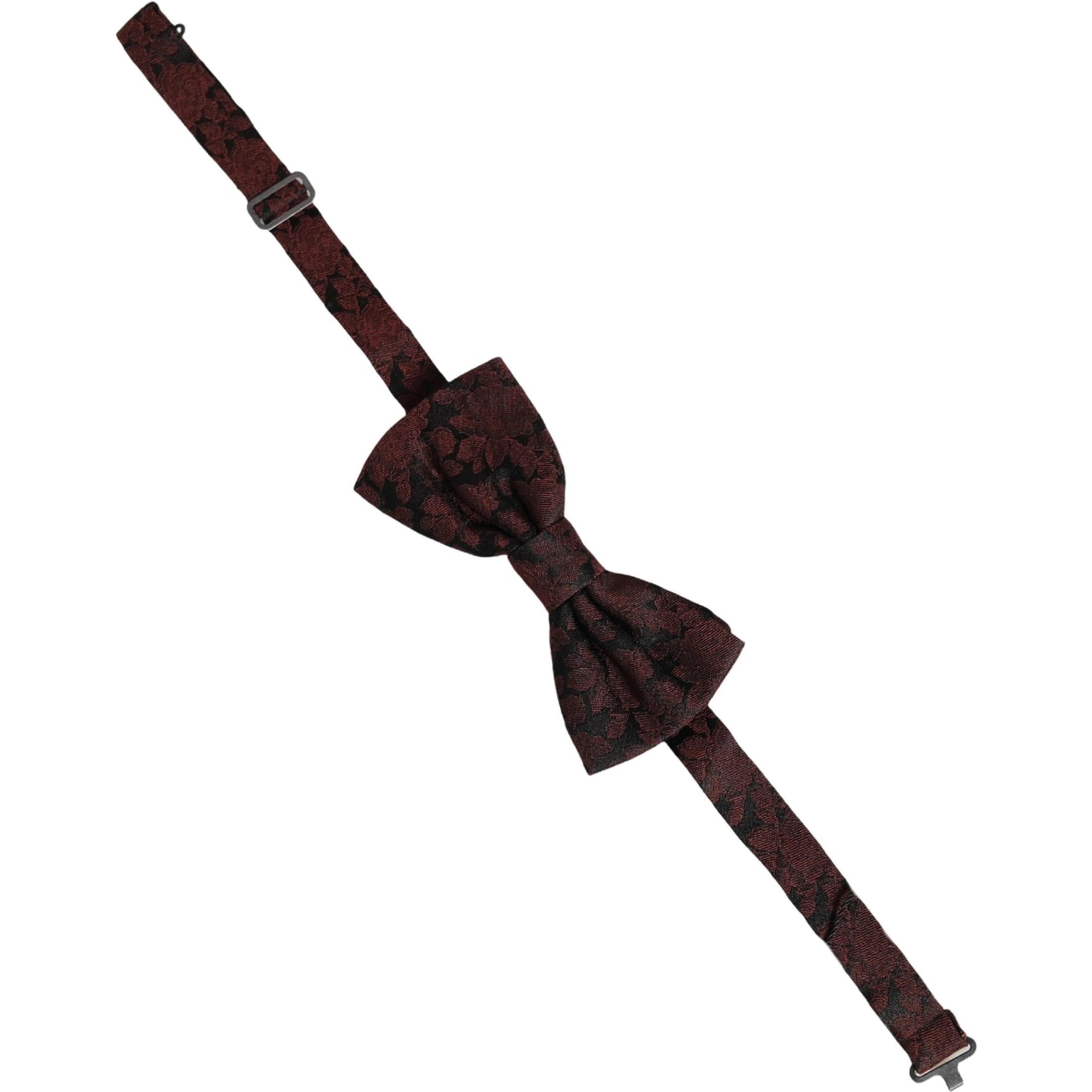 Men Maroon Floral Silk Adjustable Neck Bow Tie