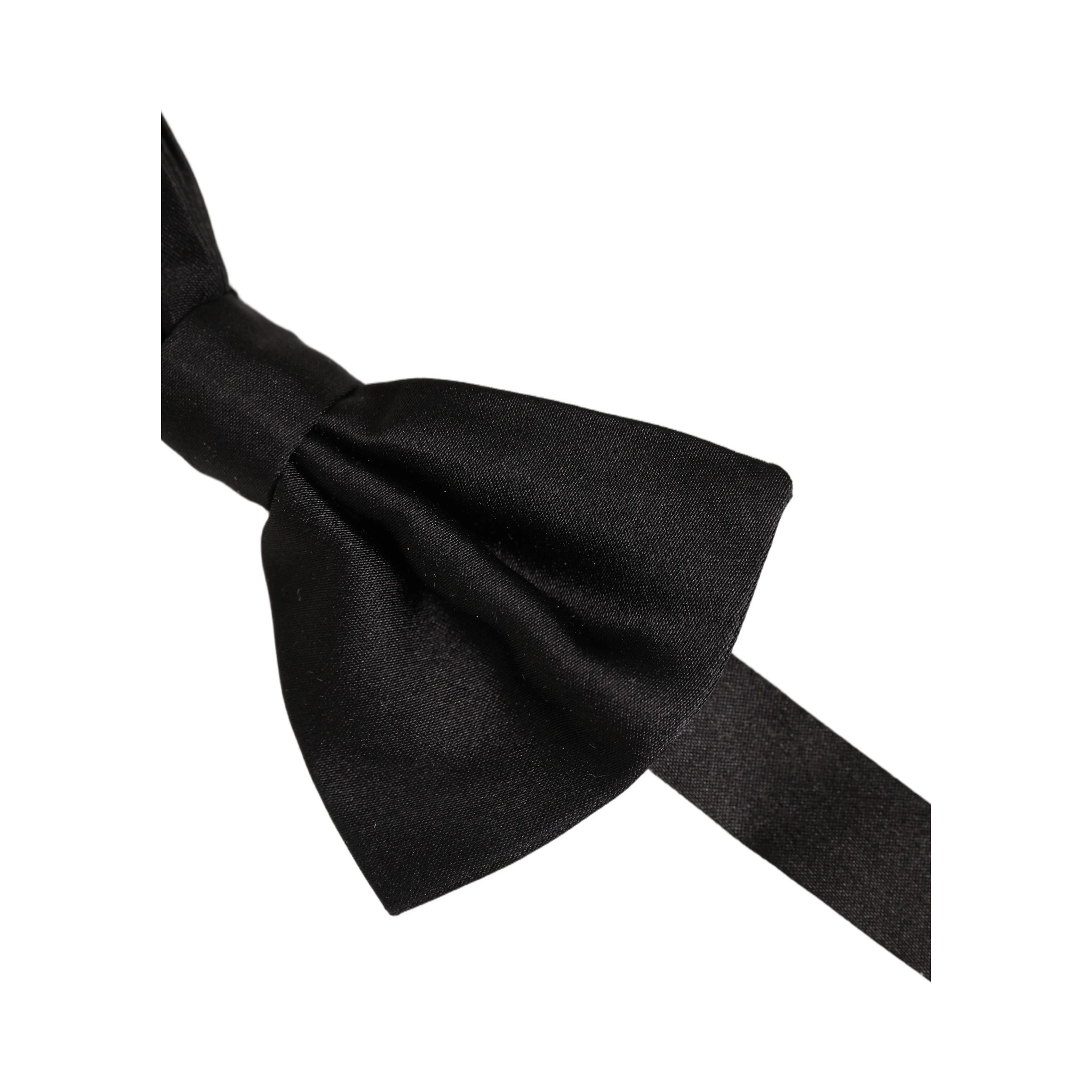 Men Black 100% Silk Adjustable Neck Papillon Bow Tie