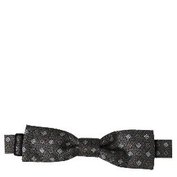 Men Dark Gray Geometric Adjustable Bow Tie