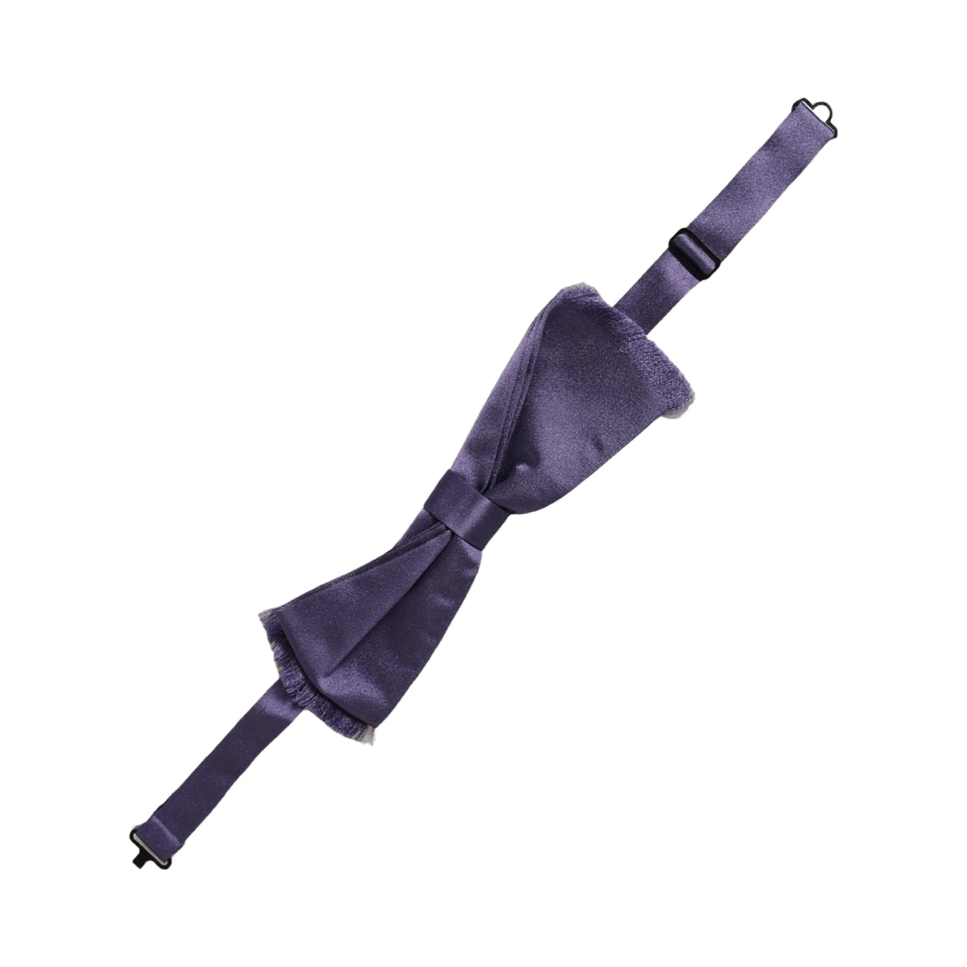Men Purple 100% Silk Adjustable Neck Papillon Bow Tie