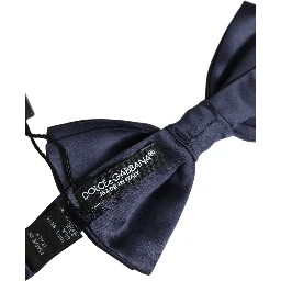 Dark Blue 100% Silk Adjustable Neck Papillon Bow Tie