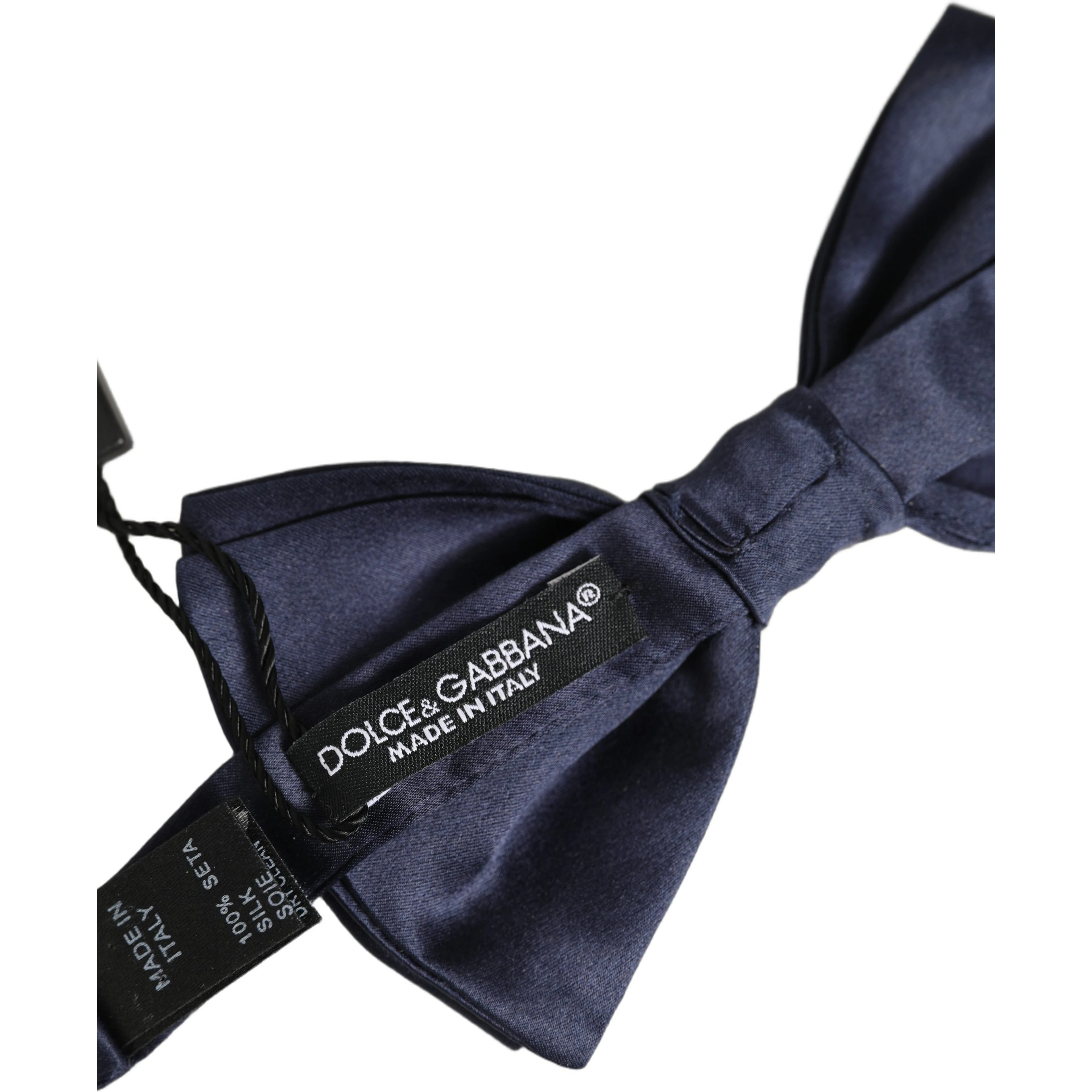 Dark Blue 100% Silk Adjustable Neck Papillon Bow Tie