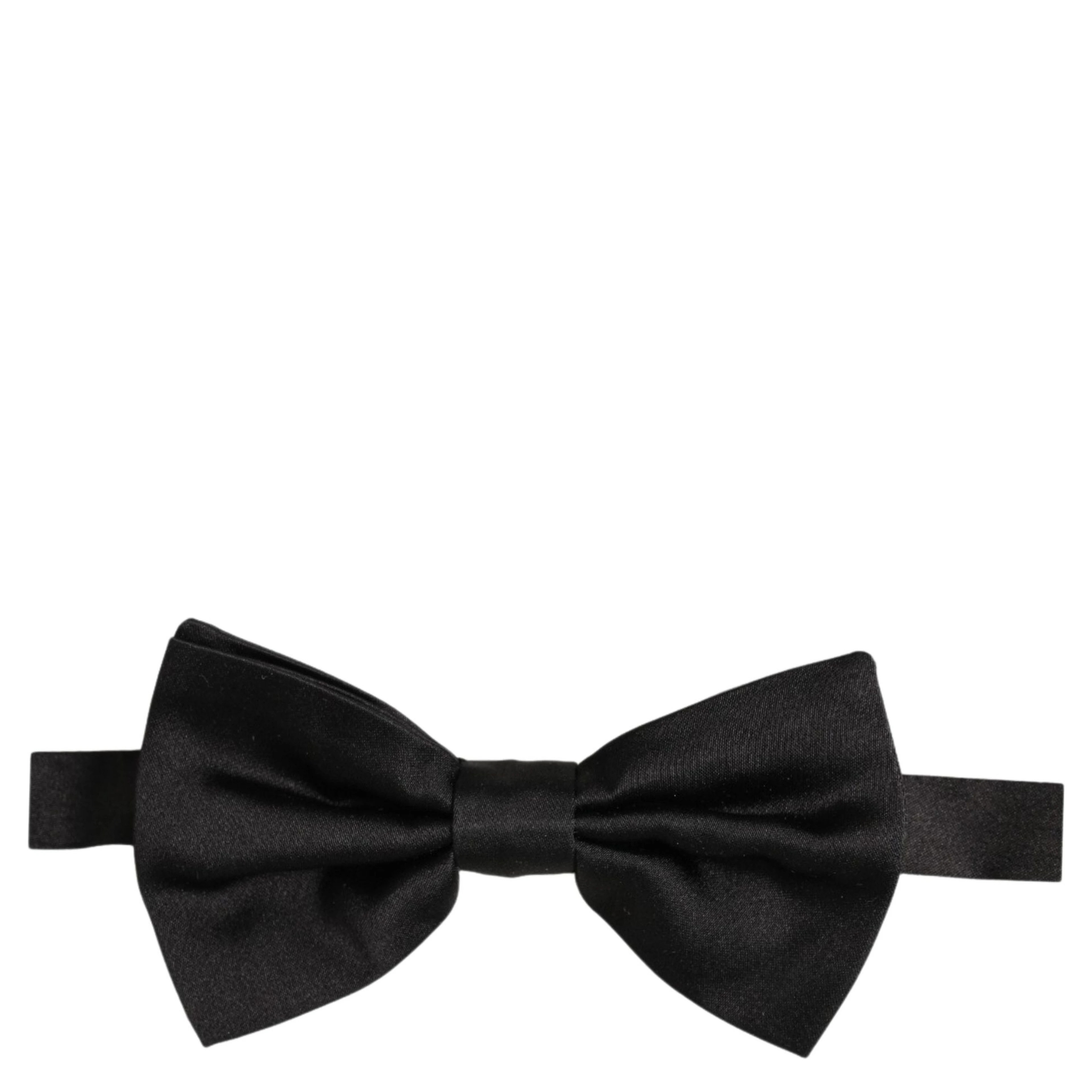 Men Black 100% Silk Adjustable Neck Papillon Bow Tie