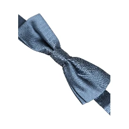 Men Light Blue Silk Adjustable Neck Papillon Bow Tie