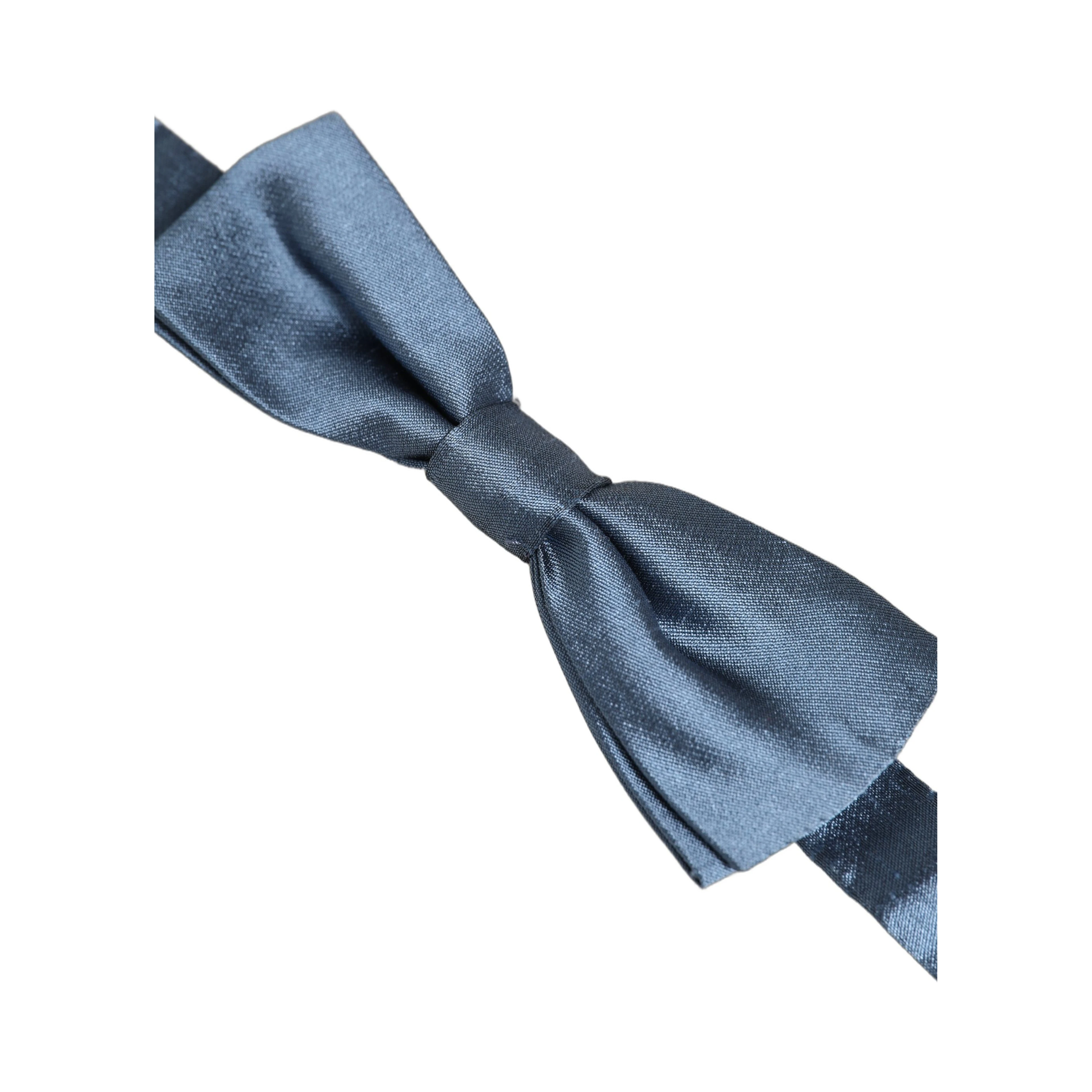 Men Light Blue Silk Adjustable Neck Papillon Bow Tie