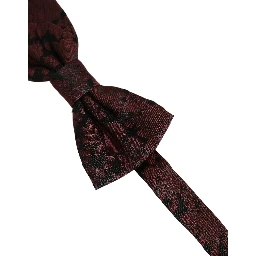 Men Maroon Floral Silk Adjustable Neck Bow Tie
