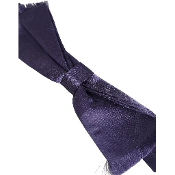 Men Purple 100% Silk Adjustable Neck Papillon Bow Tie
