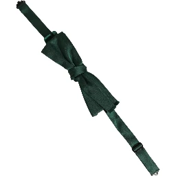 Men Dark Green Silk Adjustable Neck Papillon Bow Tie