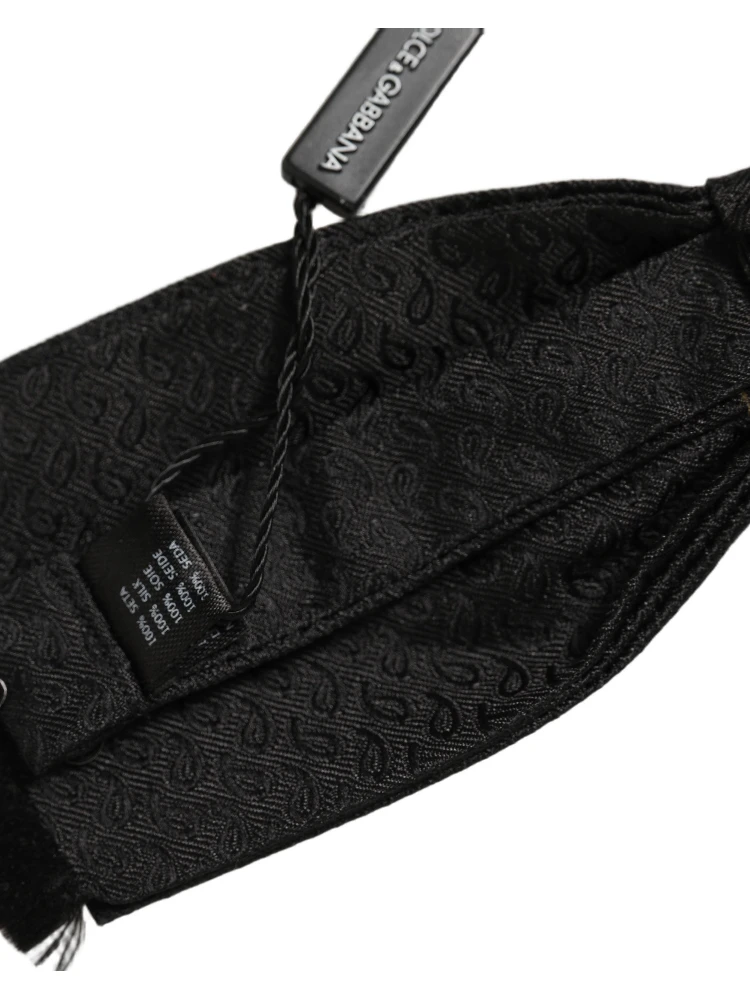 Men Black 100% SIlk Adjustable Neck Papillon Bow Tie