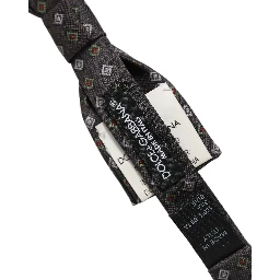 Men Dark Gray Geometric Adjustable Bow Tie