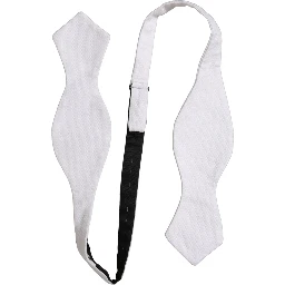 Men White 100% Silk Adjustable Neck Papillon Bow Tie