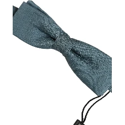 Men Steel Blue 100% Silk Adjustable Neck Papillon Bow Tie